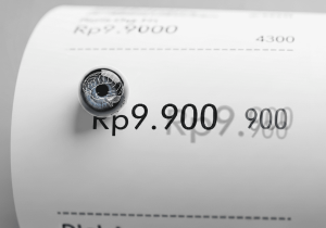 sebuah label harga "Rp9.900".